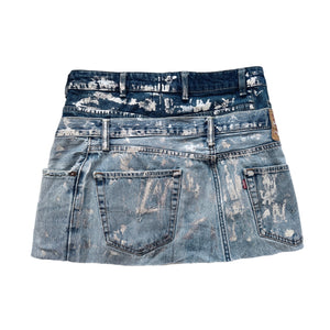 Metallic Double Layered Denim Skirt (M)